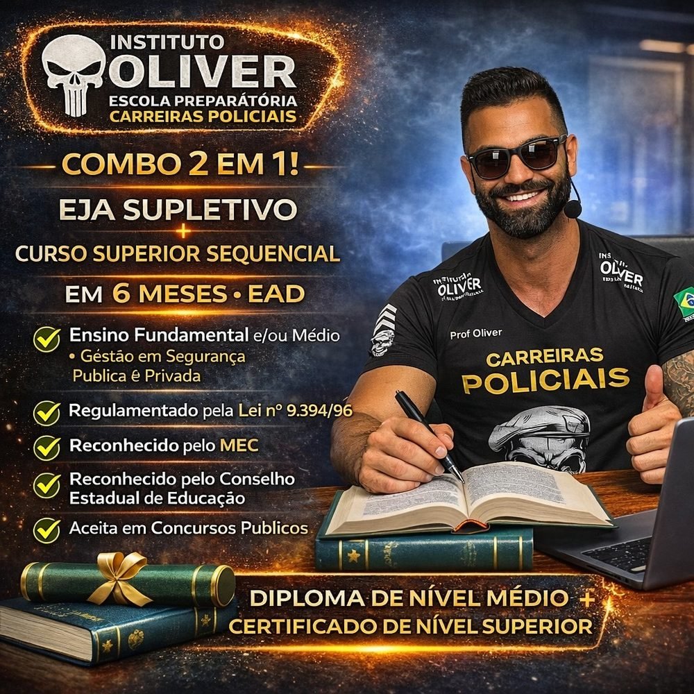 Combo EJA Supletivo + Superior Sequencial de Gestão em Segurança Pública e Privada